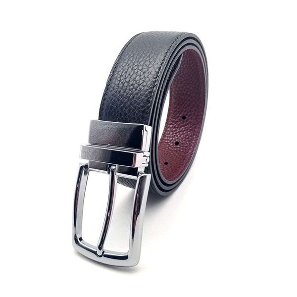 

business korean new men's leather pin buckle belt, Black;brown