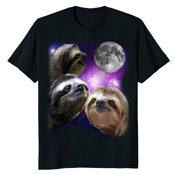 

sport sloth shirt three sloths moon parody meme shirt t shirt casual short sleeve for men clothing summer