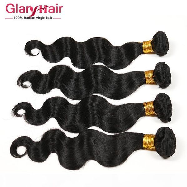 

peruvian body wave human hair bundles 8a 100% unprocessed brazilian human hair extensions 4pcs lot peruvian human hair weave bundles, Black
