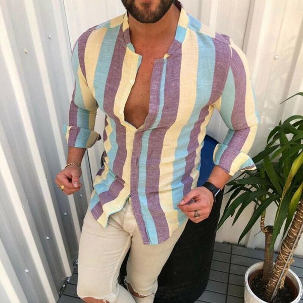 

striped shirts men fashion luxury casual button business stylish slim fit long sleeve work leisure, White;black