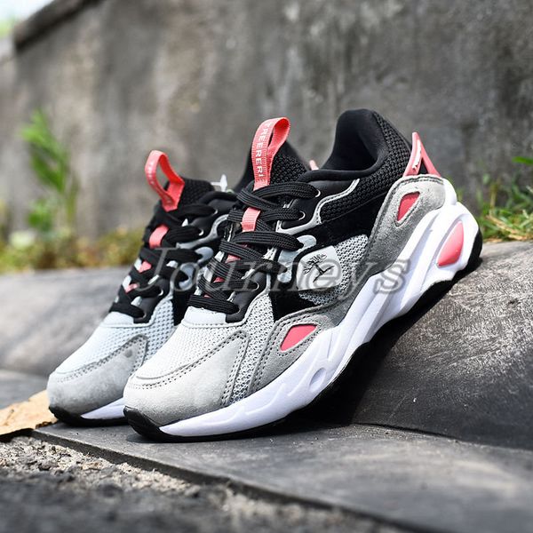 

treeperi fashion chunky reflective sneakers black grey crimson men trainers running shoes us 6.5 eur 37 for women