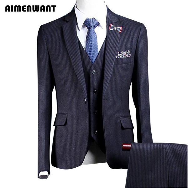 

men's suits & blazers aimenwant mens wedding prom 3-piece (blazer+trousers+waistcoat) single breasted professional suit uk dinner gift, White;black