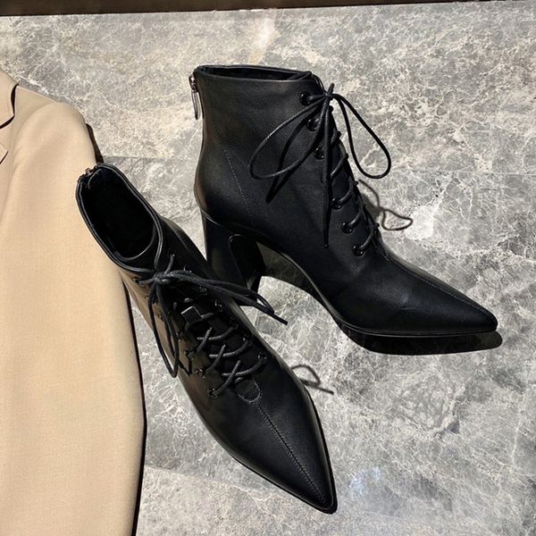 

2020 new products ladies fashion boots luxury luxury texture comfortable all-match short boots, Black