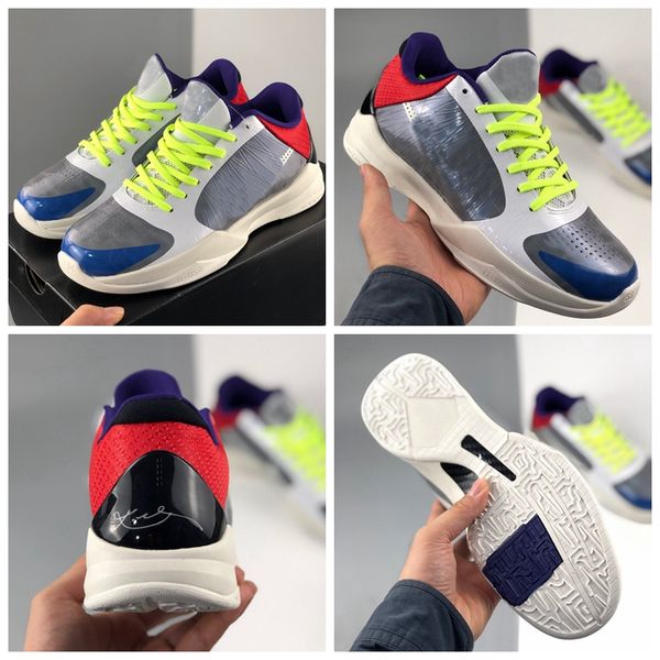 

with box mens zoom mamba 5 5s v protro lakers 5s basketball shoes outdoor purple gray baskets sports trainers sneakers des chaussures