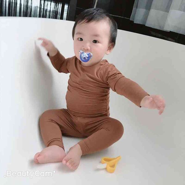 

spring autumn winter modal base underwear pajamas 2-piece set kids clothing, White