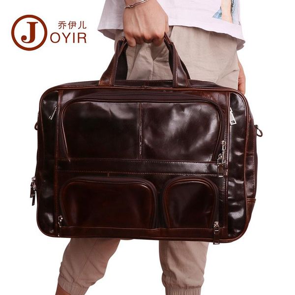 

joyir new genuine leather men's briefcase fashion pure color office bag business men briefcase bag coffee men lapbag13