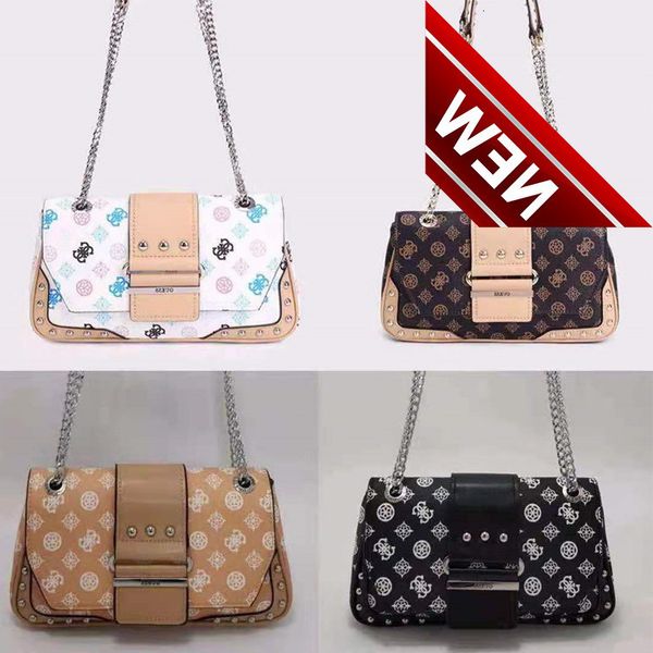 

gue women's ss old flower splicing cover geometric pattern printed bag