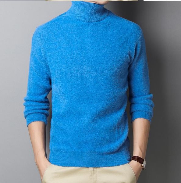 

male high-necked long sleeve sweater men 2020 new autumn winter thickening warm trend fashion slim knitwear sweaters pm120, White;black