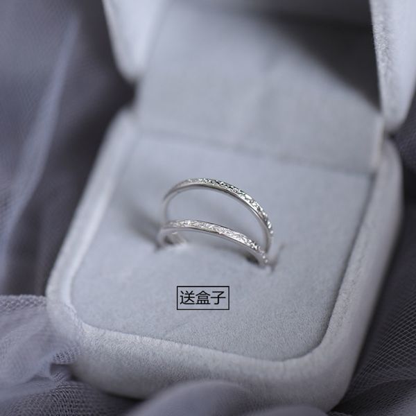 

925 sterling sier stone for lovers, simple plain ring, creative opening niche dign, ring gift jewelry, Silver