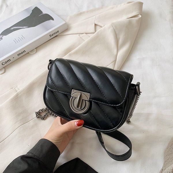

the new sewing thread mini handbags fashion all-match ladies shoulder bag designer design pu material buckle women diagonal bag