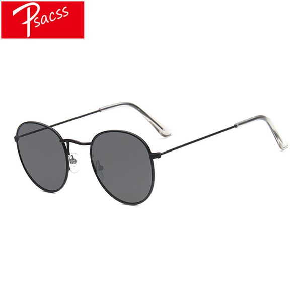 

psacss 2020 small round sunglasses women vintage metal glasses brand designer sunglass for women/men oculos de sol gafas uv400, Silver