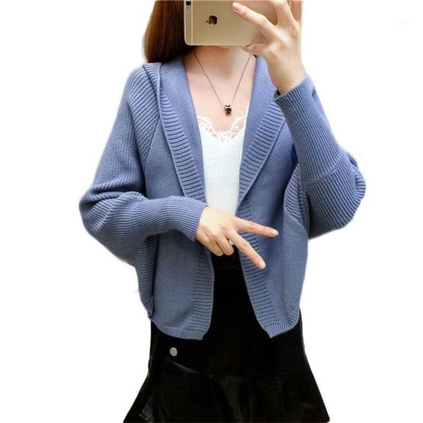

2019 spring women knitted sweater coat female batwing sleeve cardigan loose short sweater ladies shawl cardigans outerwear a1071, White