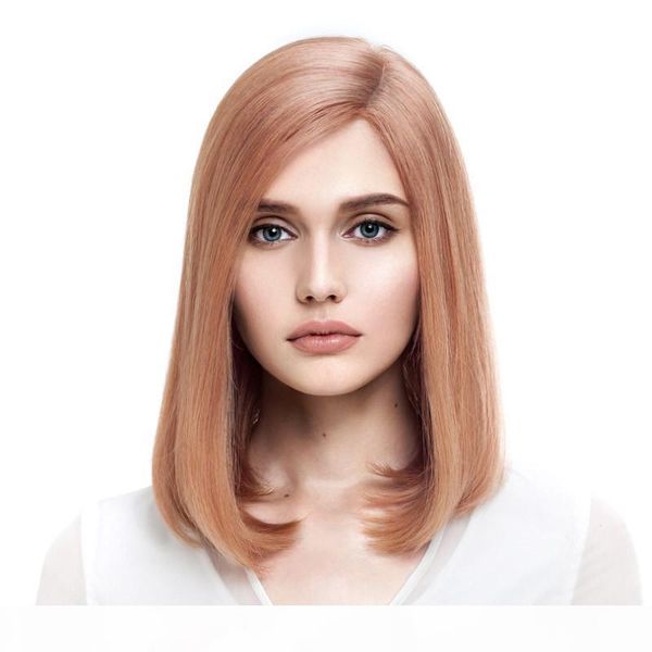 

full lace wigs ukraine's human hair density 150% pure light color full lace wigs with baby hair bleached knots part straight hair, Black;brown