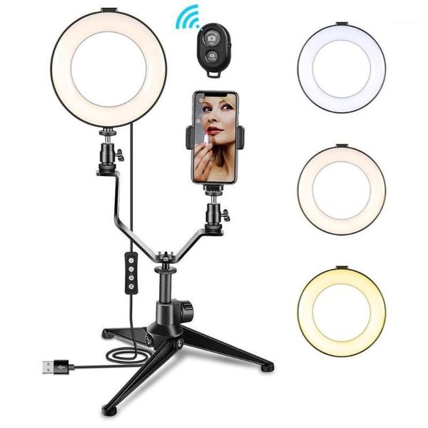 

selfie ring light 6 inch with tripod stand & cell phone holder for live stream/makeup mini deskled camera ring light for you1