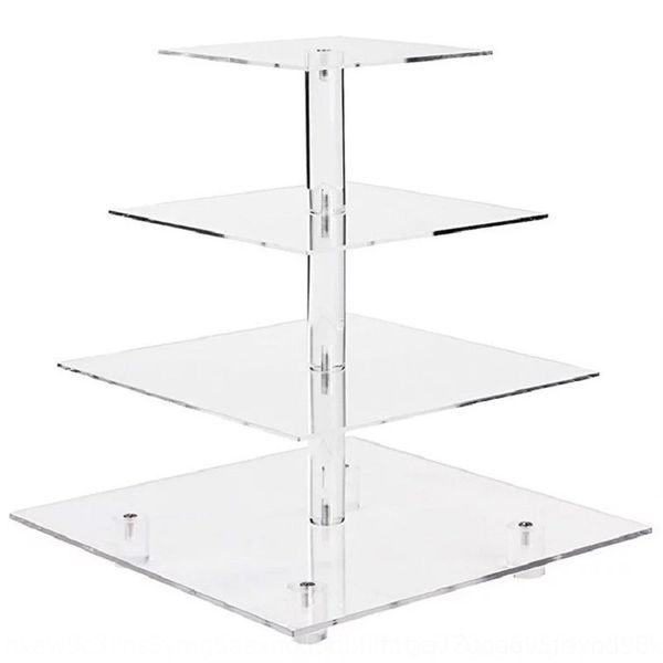 

mipax 4mm square 4-layer acrylic paper dessertdessert cake display stand wedding party dessert display stand cup decoration cake party desse