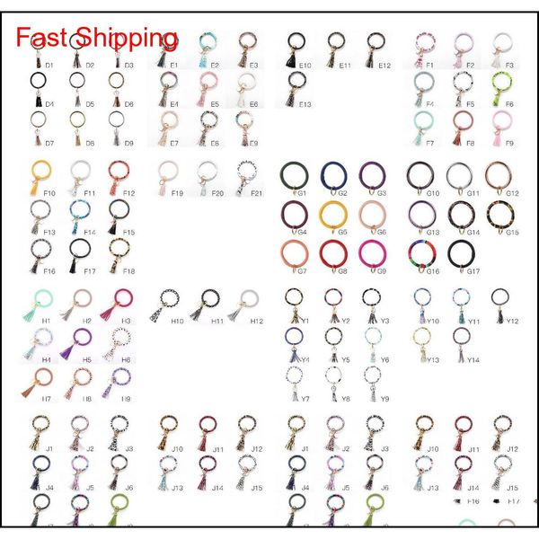 

115 styles pu leather tassels bangle keychain bracelet key ring bracelet keychain wristband sunflower leopard cactus keyring zza2367 1jaw5
