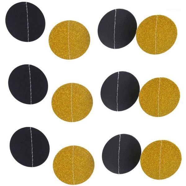 

2 meters gold / black glitter paper garland circle baby shower birthday party banner home decoration1