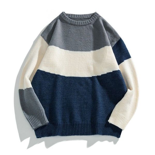 

2021 new spring thin knit male around the neck outer coat wear blue sweater xt37, White;black