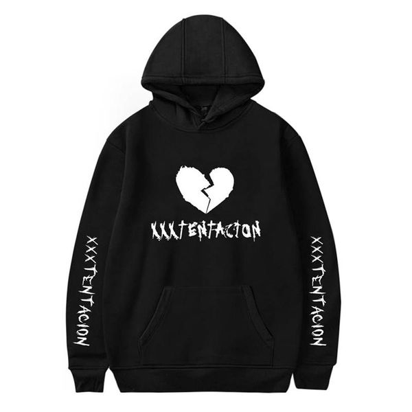 

men's hoodies & sweatshirts fashion men casual hip hop xxxtentacion printed pullover sweatshirt clothing 2021 autumn winter hooded s-xl, Black