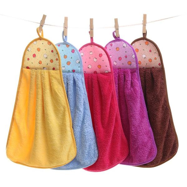 Infantil Coral Veludo Mão Toalha Animal Animal Print Kitchen Hanging Bath Wipe Towel Washcloths Kids Handcherchief 25 * 45cm