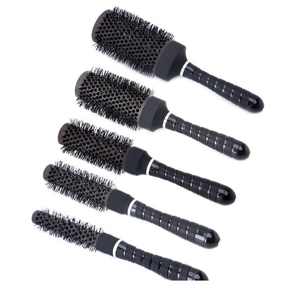 

ceramic iron round comb barber hairdressing salon styling brush barrel 5 sizes cera jlldsm, Silver