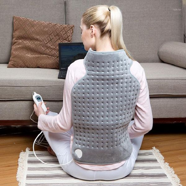 

smart electric heaters soft microwave neck and shoulder wrap heating pad auto shut off body warmer back pain relief 63*42cm 220v 100w eu plu