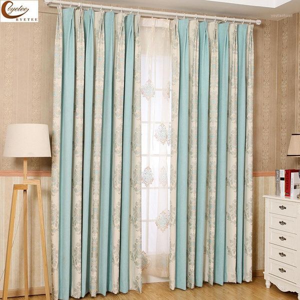 

curtain & drapes [byetee] modern pastoral cashmere chenille jacquard for living room bedroom study balcony window door fabric draps1