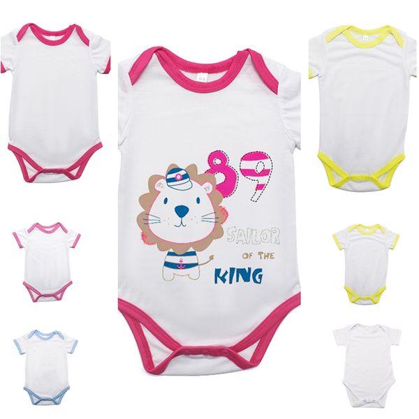 

новорожденные rompers diy blank термической сублимации детские комбинезон bodysuit мальчики брюки малышей infant дети наряды f102205, White