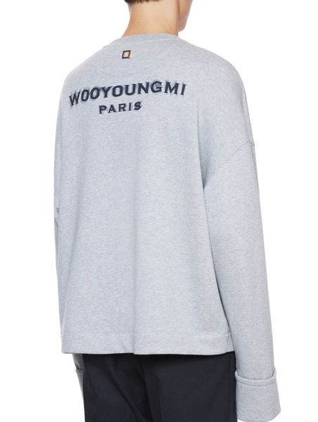 

men's hoodies wooyongmi 21ss blue gray loose long sleeve terry print round neck autumn and winter youth fashion sweater, Black