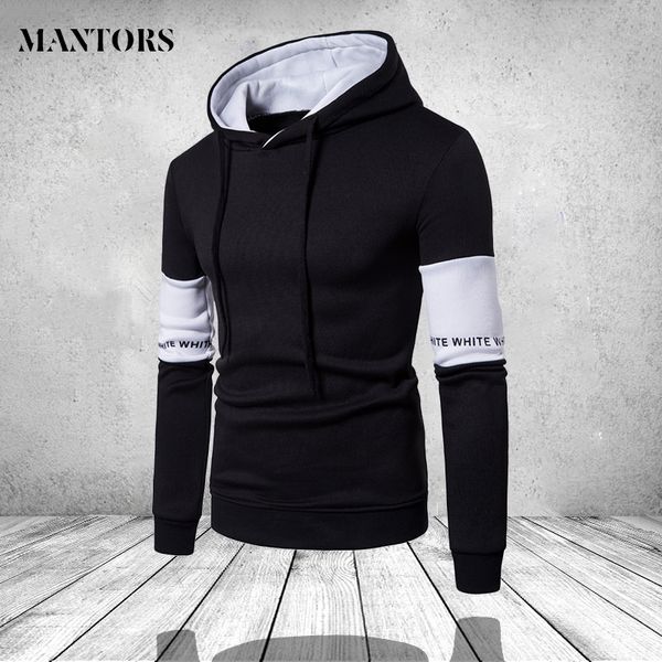 

patchwork mens streetwear sweatshirt casual long sleeve hoodie men hip hop black white bodybuilding jacket male kg-10
