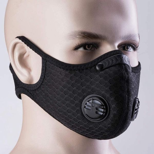 

activated us stock designer luxury mask cycling face carbon with filter pm2.5 anti-pollution sport running training pro
