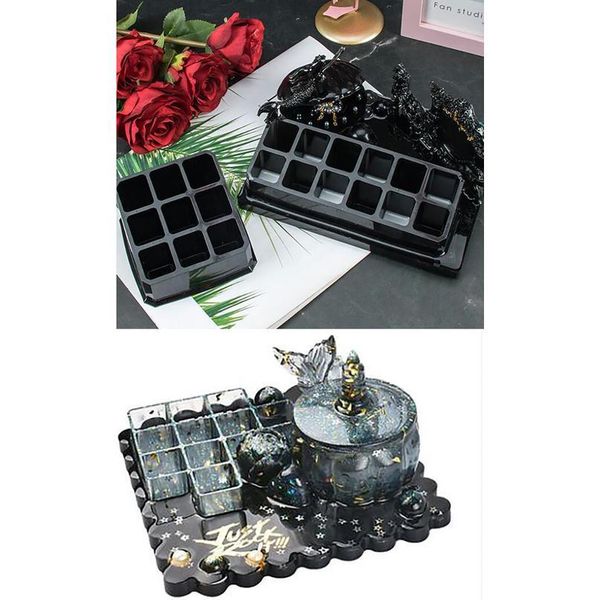 

lipstick storage box sile mold for jewelry making cut mold diy crystal epoxy uv gift box jewelry tool jlldfk, Black