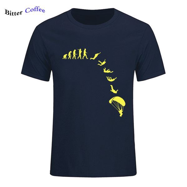 

sport new fashion men t-shirt go skydiving evolution brand clothing casual funny print streetwear short sleeve t shirt