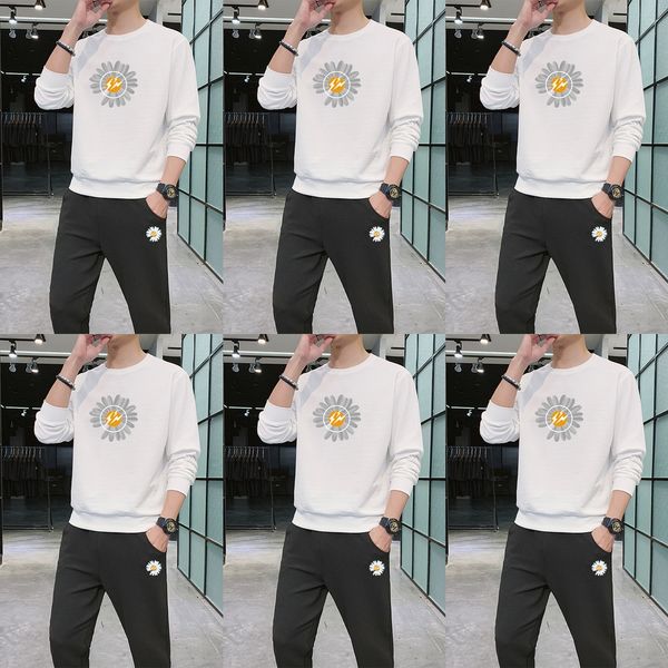 

sportswear men's spring and autumn new korean casual long sleeve sweater sweater sweateryouth studentsloose pants men's wear ezp2t, Black