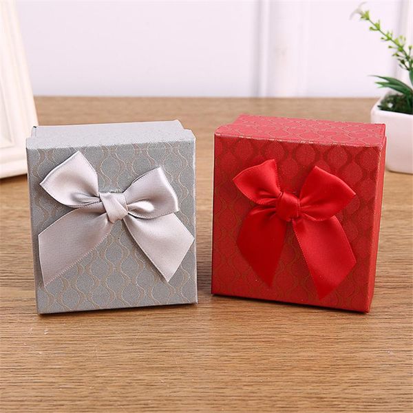 

9x8.5x5.5cm paper jewelry gift box watch boxes bowknot fish scale pattern party gift packing display multicolor 1pc