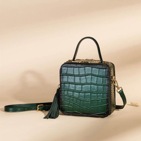 

ruique women pu shoulder bag girls fashion square shape with tassel messenger bag office lady business bags