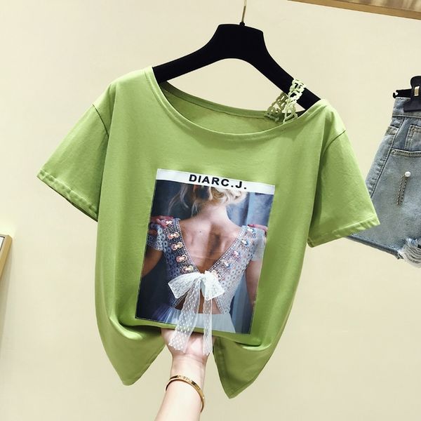 

gkfnmt korea cool t shirt women slash neck summer short sleeve appliques lace tshirt casual black tee shirt femme y200422, White