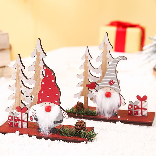 

natural wood diy christmas decoration santa claus table craft ornament xmas new year party wedding home decor supplies 63027