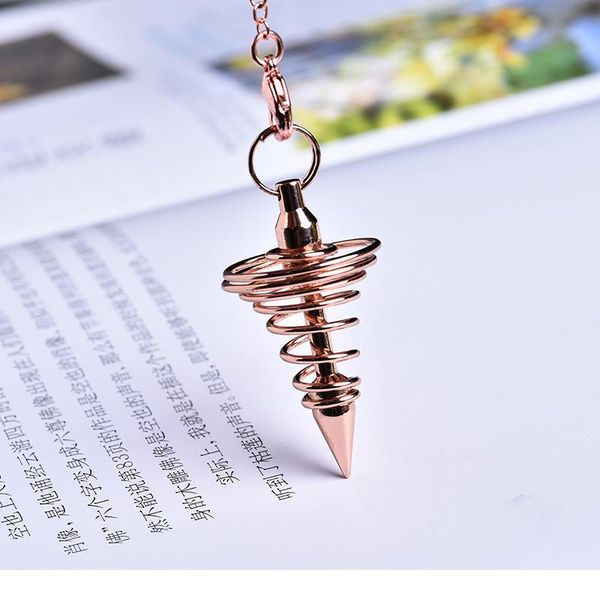 

1pc pendulum metal amulet spiral cone antique copper gold silver colored clock for pyramid pendulum aura qylkfh, Black