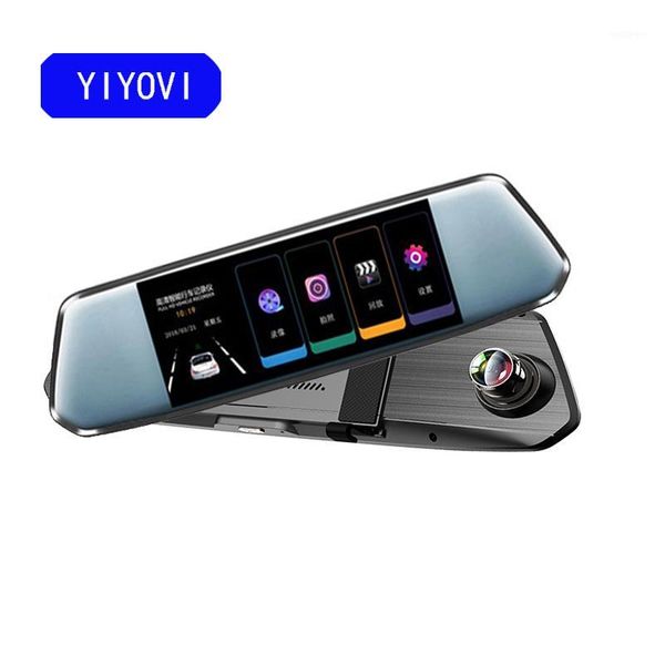 

car dvr dvrs yiyovi full hd 1080p camera auto 7 inch rearview mirror digital video recorder dual lens registratory camcorder1