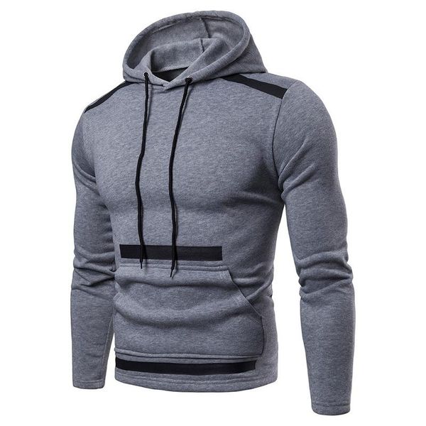

men's hoodies & sweatshirts autumn and winter solid color cotton splice casual sports sweatshirt oversized for men fashionista, Black