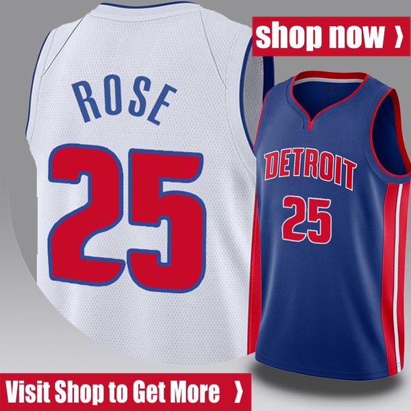 

derrick 25 basketball rose jersey detroit piston jersey grant 33 hill throwback isiah 11 thomas dennis 10 rodman jersey v 21xz, Black;red