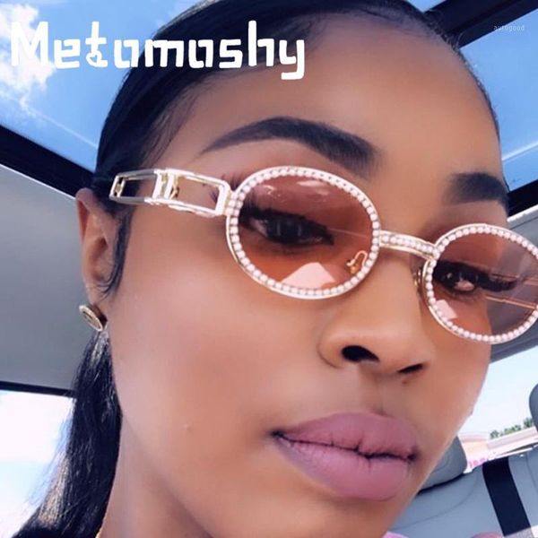 

sunglasses 2021 round diamond women designer fashion crystal sunglass female vintage clear shades uv400 eyewear1, White;black