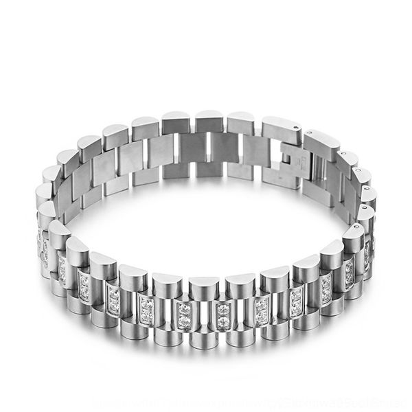 

yidc2 japanese braceletring bracelet and chain casual versatile diamond inlaid men's watch korean bracelet creative 316l stainless stee, Golden;silver
