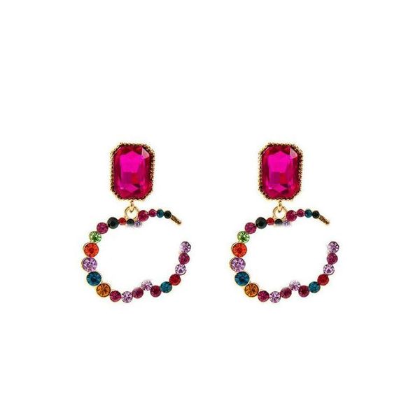 

fashion letter diamond earrings shiny women crystal studs girl earrings charm earrings gift for jllxrj dh_garden, Golden