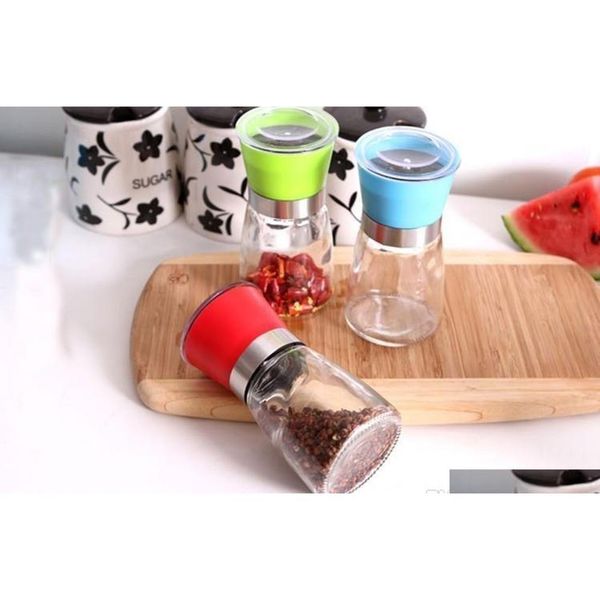 

salt and pepper mill grinder glass pepper grinder shaker spice salt container connt jar holder new ceramic grind jllwoz xhlight
