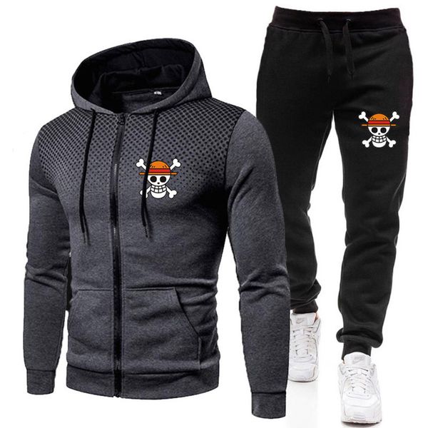 

men's sports suit, hoodie , casual sportswear, 2 piec, spring and autumn, Gray