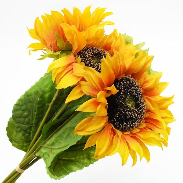 

1 bunch of 6 heads artificial flower sunflower chrysanthemum home decoration accessories wedding holding flowers diy p props wmtbnr