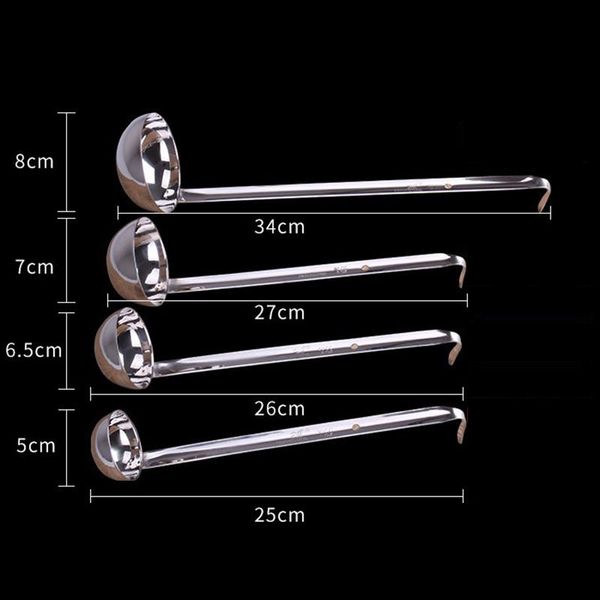 

set of 4 stainless steel soup ladle 2 ounce 4 ounce 6 8 kitchen 66cy