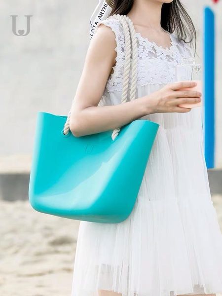 

fashion swimming bag women's handbag waterproof silicone material beach bag large capacity storage shoulder